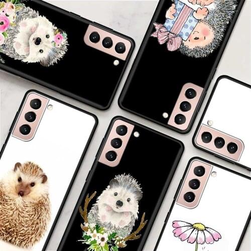 Animal Hedgehog Mobile Phone Case For Samsung Galaxy S20 FE S21 Ultra 5G S10 Plus S8 S9 S10e Black Soft TPU Cover Coque