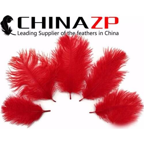 CHINAZP Factory 200pcs/lot 15-20cm(6-8inch) Length Selected Prime Quality Dyed Red Ostrich Small Confetti Feathers