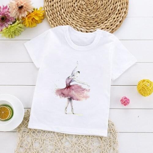 Summer New Fashion Short Sleeve Tshirts Watercolor Dancer Graphic Printed Children T-shirt Kids Boys Girls Harajuku Tops Tee