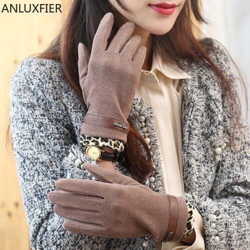 H9949 Thin Touch Screen Women Gloves Ladies Warm Thermal High Quality Mittens Autumn Winter Riding Outdoor Simple Girl Hand Muff