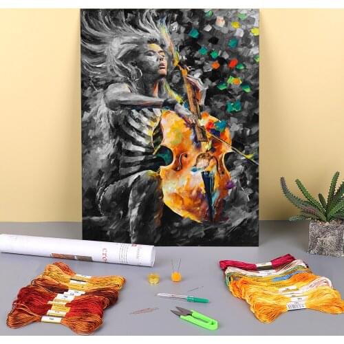 Oil Painting Style Rhapsody Pre-Printed 11CT Cross-Stitch Embroidery Kit DMC Threads Handmade Knitting Hobby Craft Promotions