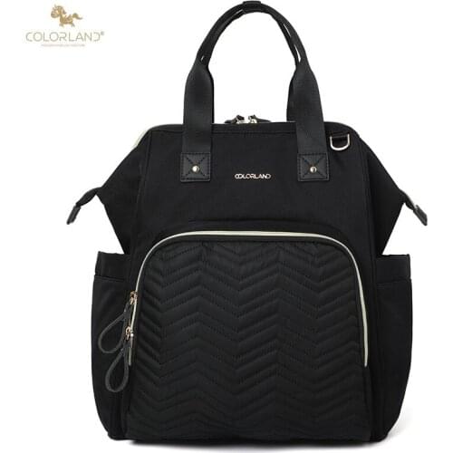 Colorland Leather Backpack Baby Diaper Bag Nappy Bags Maternity Mommy Changing Bag Wet Infant For Babies Care Organizer