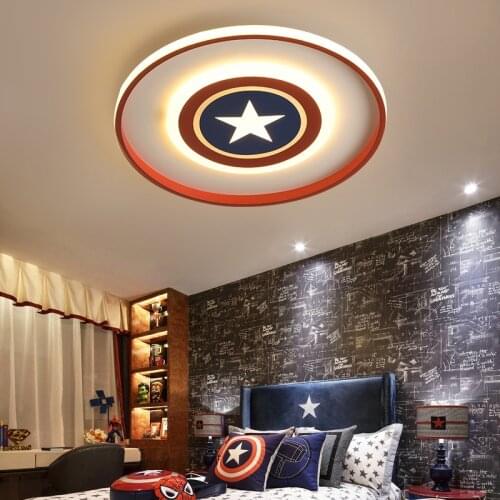 Childrens room ceiling lamp modern simple boy led bedroom lamp personality American captain cartoon room lamp