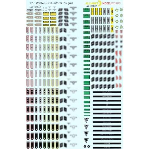 LW16002 1:16 (120mm) German WWII Waffen S Uniform Insignia