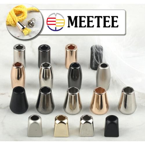 Meetee 20pcs Metal Stopper Jacket Drawstring Button Hat Cord Lock Bell Elastic Rope End Buckle DIY Garment Decor Stoppers Button