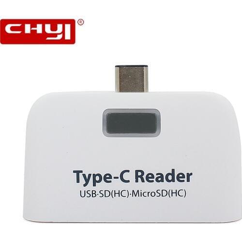 CHYI Type-C HUB Multi Function USB 2.0 Port SD/TF Card Reader Mini USB-C Splitter Adapter For PC Smart Phone Laptop Accessories