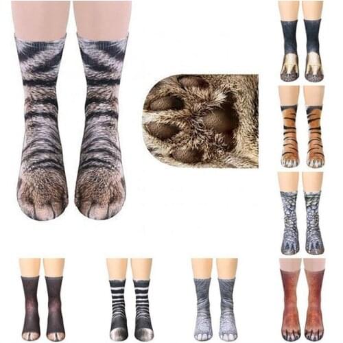 3D Printing Cotton Socks Funny Animal Foot Socks Fashion Unisex Casual Happy Funny Parent-child Socks for Men Women Children