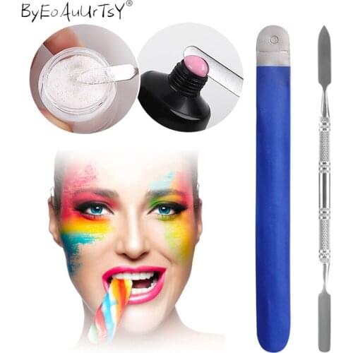 1pc Stainless Steel Mixing Palette Spatulas Spoon Nail Art Tool Stick Rod Polish Cream Foundation Tool Nail Art Accessories