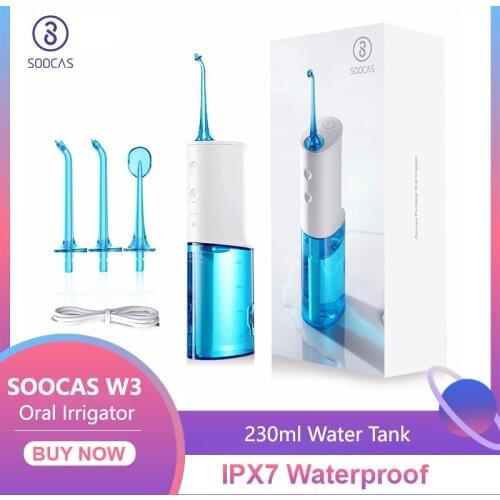 SOOCAS W3 Portable Oral Irrigator USB Rechargeable Water Dental Flosser Irrigator Teeth Cleaning Water jet Toothpick