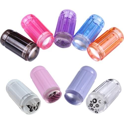 Stamping Nail Art Stencils Nail Jelly stamper Transparent Head Nail Stamp Scraper Stamper