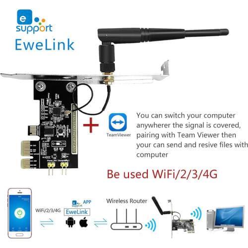 EweLink Mini PC Remote Control Turn On/OFF Switch Boot Card Relay Module Restart Switch for PCI-e Desktop