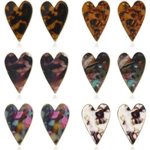 New Cute Heart Stud Earrings for Women Fashion Girls Ear Studs Bohemian Jewelry Christmas Gift Girlfriend Lady Earings Jewellery