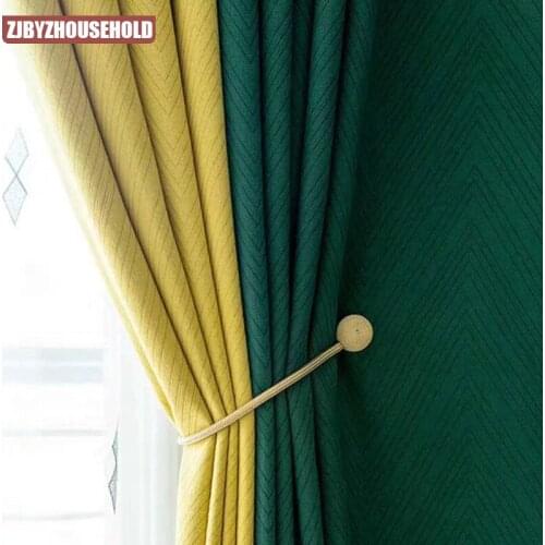 2021 New British Modern Minimalist Style Stitching Blackout Curtains for Living Room Bedroom Balcony Blackout Curtains Custom