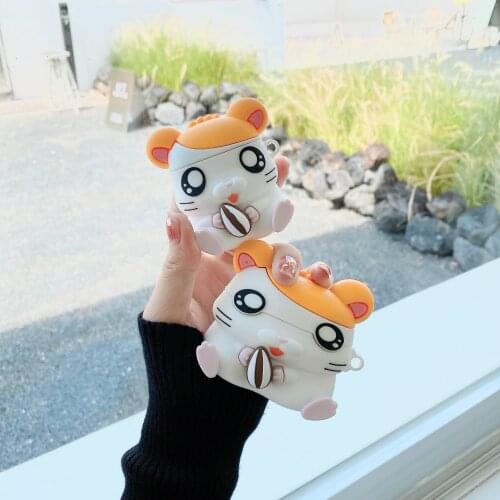 Cartoon Cute Hamtaro Hamster silicone Case For Apple Airpods 1 2 Pro protective case Wireless headset charging Box Accessories