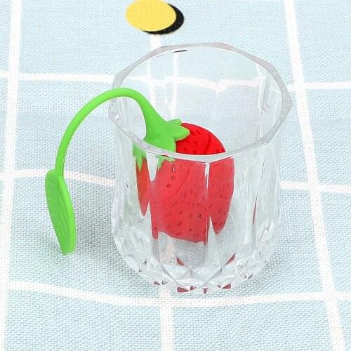 Diffuser Tea Leaf Strainer Filter Tools High Temperature Resistance Silicone Strawberry Candy Filter Bag Herbal Spice