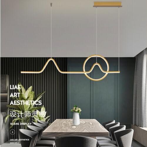 Nordic Designer Simple Led Chandelier Gold Black Living Room Dining Kitchen Bedroom Pendant Home Decoration Interior Lighting