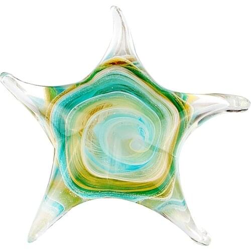 Art Glass Starfish Suncatcher Figurine Crystal Handmade Glass Blown Table Decor