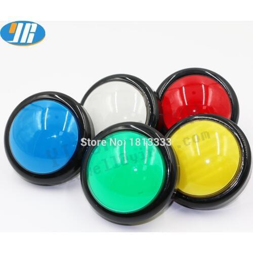 Convex 100mm Buttons Large illuminated Keys Amusement parts video game accessories Button Switches With Microswitch LED Lights