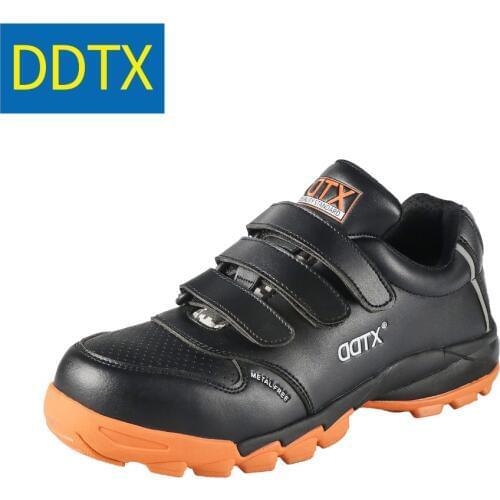 DDTX Safety Shoes Work Boots Men Composite Toe Anti-smash Lightweight Breathable Safety Footwear EH Insulation Black