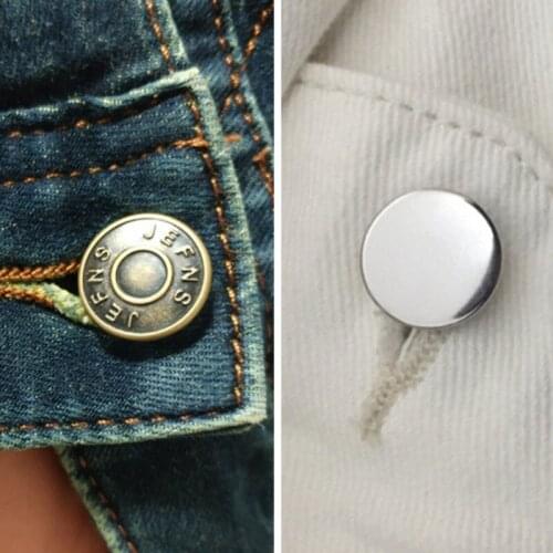 10pcs Snap Fastener Metal Buttons For Clothing Jeans Perfect Fit Adjust Self Increase Reduce Waist Free Nail Twist Sewing Button