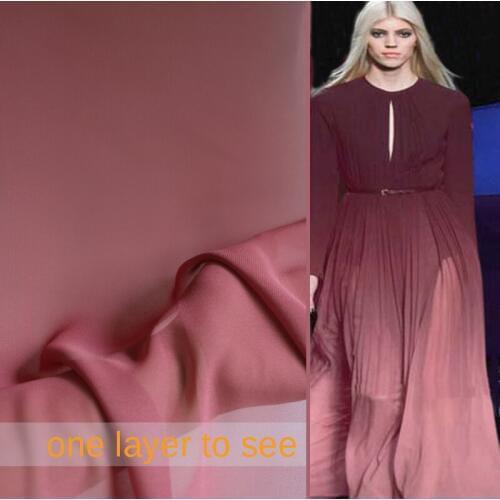 100cm*148cm Grape Ombre Georgette Chiffon Gauze Fabric For Gown