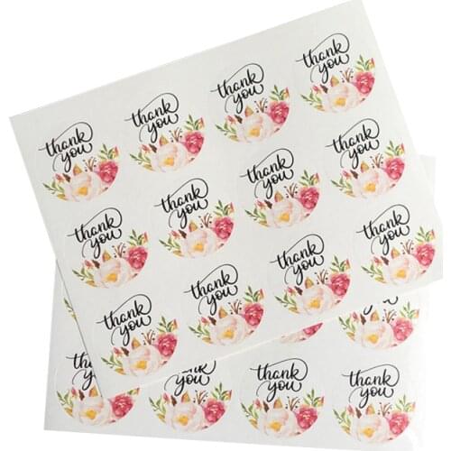 120pcs/pack Round Thank You Funny DIY Gift Tags Kraft Seal Sticker for Baking Decoration Adhesive
