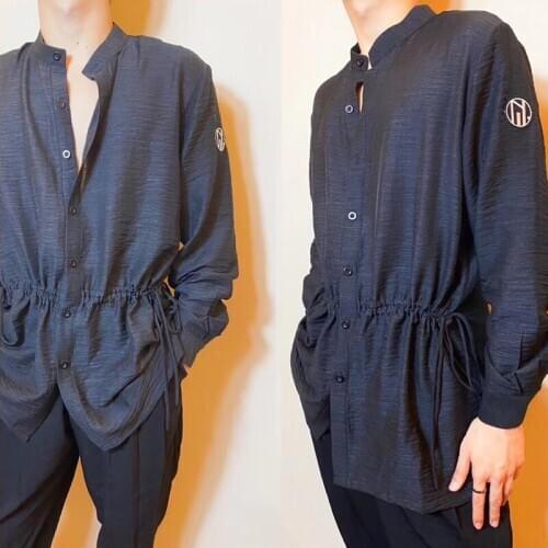 2020 Latin Dance Shirts For Men Latin Ballroom Pratcie Wear Stage Costume Winter Tango Dance Tops Black Chacha Dance Wear JL1616