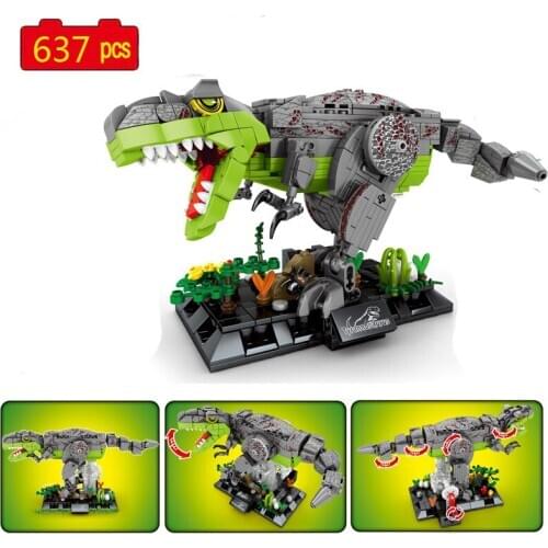 2021 City Creator Dinosaur Series Mechanical Tyrannosaurus Decoration Model Building Blocks Bricks Toys Gifts