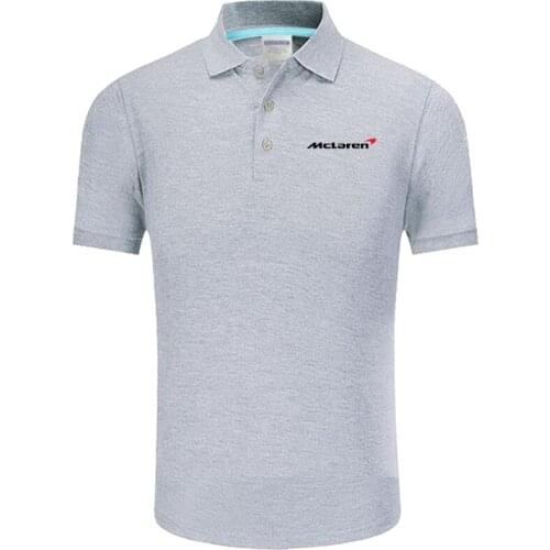 2021 Summer Polo Shirt McLaren logo Brand Mens Fashion Cotton Short Sleeve Polo Shirts Solid Jersey Tops Tees