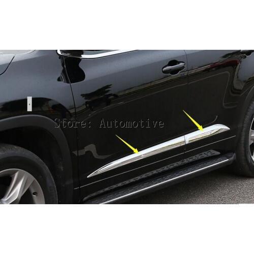 High quality ABS Chrome Scratch Side Door Body Molding Trim 4Pcs for 20152016 2017 for Toyota Highlander accessories