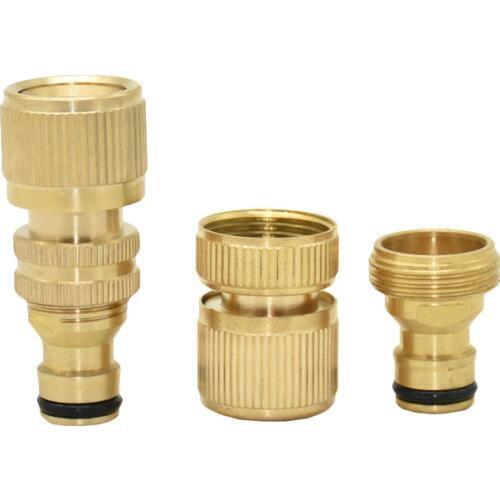 1/2 3/4 brass quick connector garden water tap water gun metal threaded water pipe connector copper 5 set