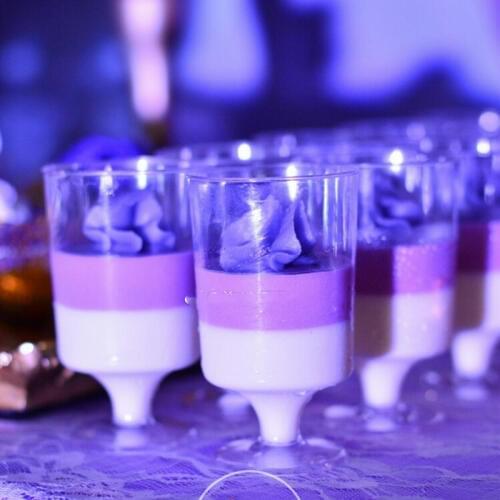 New 50PCS Mousse Dessert cup Wine glass Plastic Pudding cup Disposable Party Convenient Tiramisu Birthday Wedding Ice Cream cup