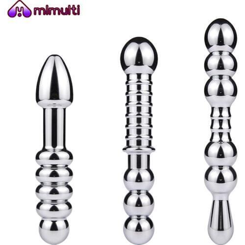 Male & Female Anal Plugs Gay Apparatus Physiological Stimulation Double Anal Plug Anal Expansion Masturbation Stainless Steel