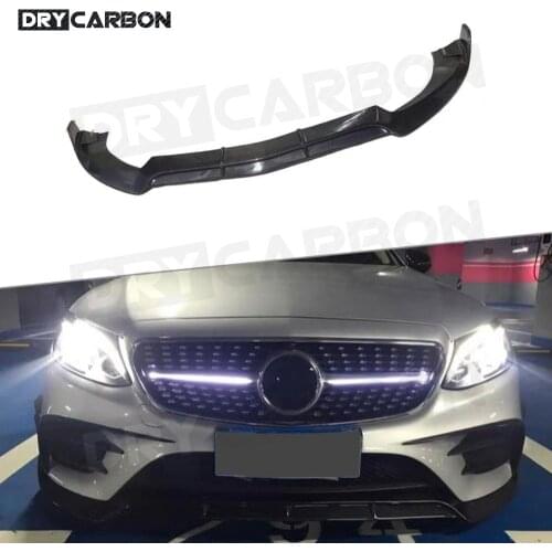 Carbon Fiber Car Front Bumper Lip Spoiler for Mercedes Benz E Class W213 E200 E300 E63 Sport 2017 2018 + Car Styling