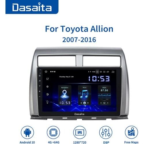 Dasaita 9'' Android 10.0 Car Player Autoradio for Toyota Allion Radio 2007 2008 2009 2010 2011 2016 GPS Navigation TDA7850 MAX10