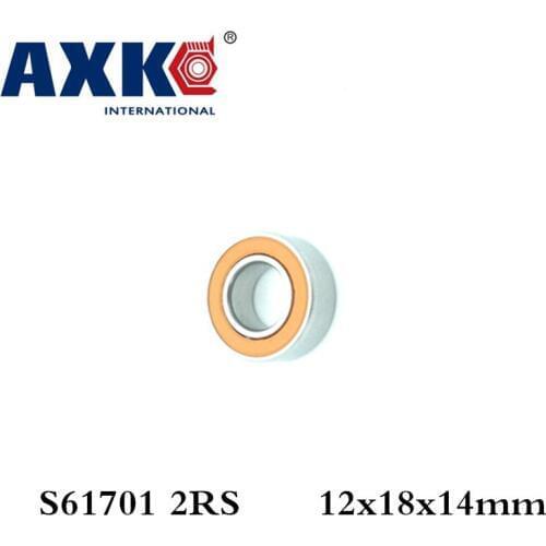 Axk 12x18x4 S61701 2rs Cb / S6701 2rs Cb Abec7 12x18x14mm Stainless Steel Hybrid Ceramic Ball Bearing