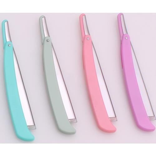 Barber Shaving Razor Blade Folding Shaving Knife ABS Straight Hair Cut Razors Holder Beard Shaver Tools 1 Pcs + 10 Blades 74