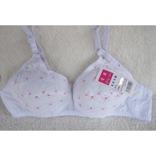 Girls 34 36 38 40 42 44 46 48 A B Cup Plus Size Mothers Cotton Bra Thin Wireless Breathable Bra Pregnant Classic Bra C11
