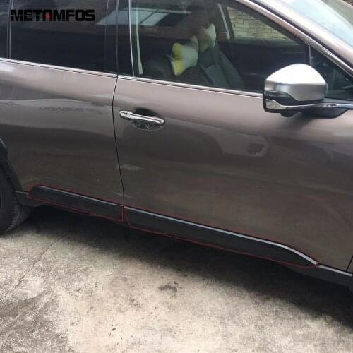 For Subaru Outback 2020 2021 2022 Carbon Fiber Side Door Body Skirt Strip Molding Trim Sticker Exterior Accessories Car Styling