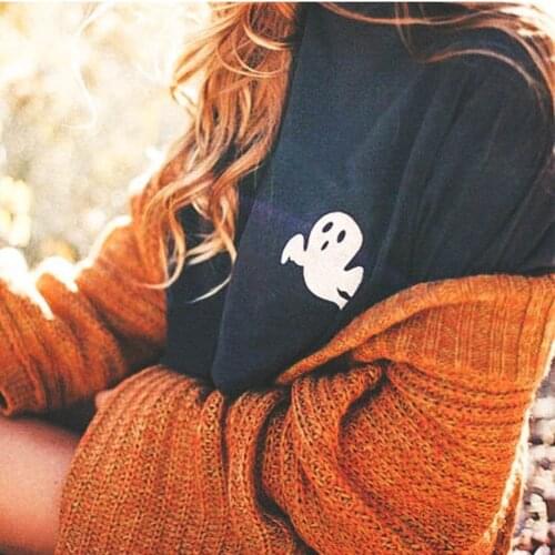 Halloween Ghost Shirt Cute Women Halloween T-shirt Kawaii Ghost Graphic Tee Trick or Treat Party Shirts Spooky Women Punk Tops