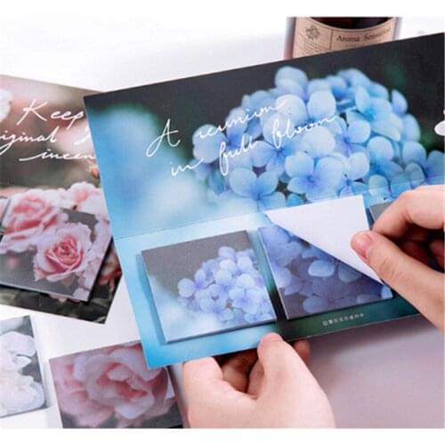 Beautiful Each Flower Design Memo Pad Sticky Notes Bookmark Marker Memo Sticker Paper Student office Supplies