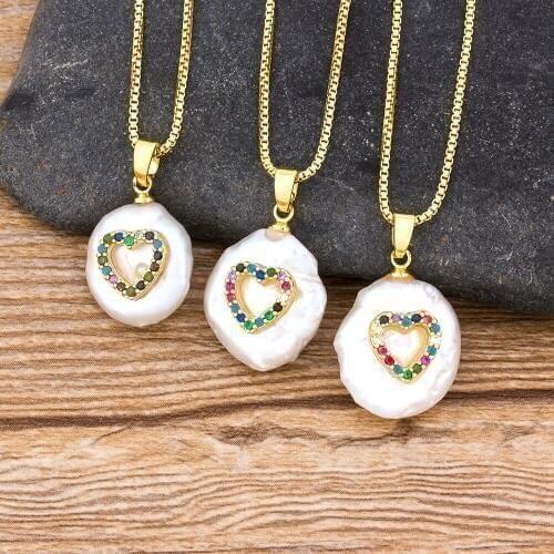 New Fashion 8 Styles Choice Turkey Evil Eye Hamsa Fatima Palm CZ Necklace For Women Copper Zirconia Party Wedding Pearl Jewelry