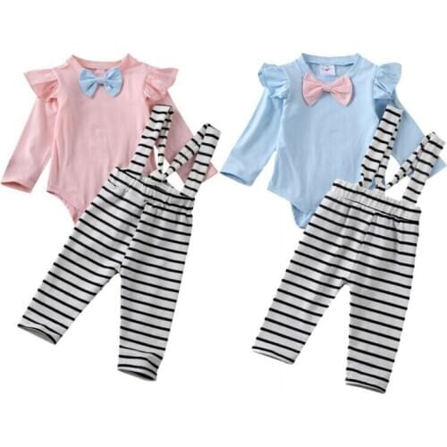 Girl Clothes 2020 Toddler Kid Baby Girls Clothes Gentleman Tops Long Sleeve Bodysuit +Long Pants 2pcs Outfits Set