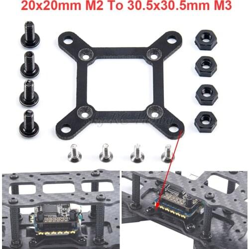Flight Control ESC VTX Hole Conversion Board 20*20mm M2 To 30.5*30.5mm M3 Adapter Plate For FPV RC Racing Drone