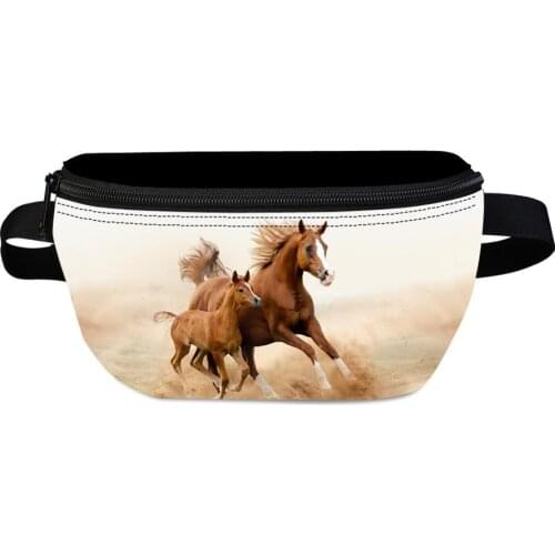 Horse Print Mens Running Belt Bag Custom Photo Waist Packs For Teenage Boys Men Sport Phone Fanny Pack Male Travel Banana Bags