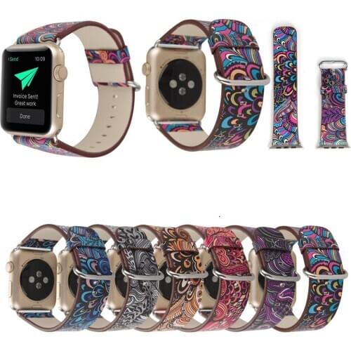 Pattern Strap For Apple Watch Band 44mm 40mm 38mm 42mm Soft Leather Watchband Bracelet For Apple iWatch Series 6 SE 5 4 3 2 1