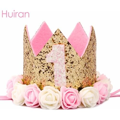 HUIRAN Happy Birthday Cake Decorations Kids 2nd 1st Birthday Decoration First Birthday Hat Baby Shower Birthday Party Supplies