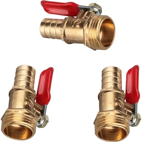 6 8 10 12mm Hose Barb 1/8'' 1/2'' 1/4'' Male Thread Connector Joint Copper Pipe Fitting Coupler Adapter Brass Barbed ball valve