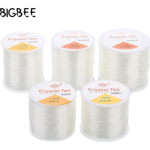 100M/Roll Plastic Crystal DIY Beading Stretch Cords High Elastic Line Jewelry Making Necklace Bracelet Accessories Wholesale