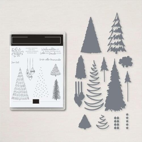 Christmas Tree Grass Stamps And Dies New Arrival 2021 Scrapbook Diary Decoration Stencil Embossing Template Diy Make Album